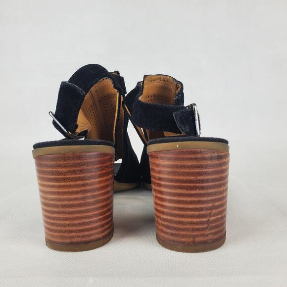 Franco Sarto Leather Harlet2 Peep Toe Sandals with Block Heel EUC 9.5 M - Picture 4 of 10